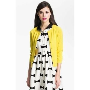 Kate Spade Bright Yellow Wool Cashmere Button Up Cardigan Sweater Women's S